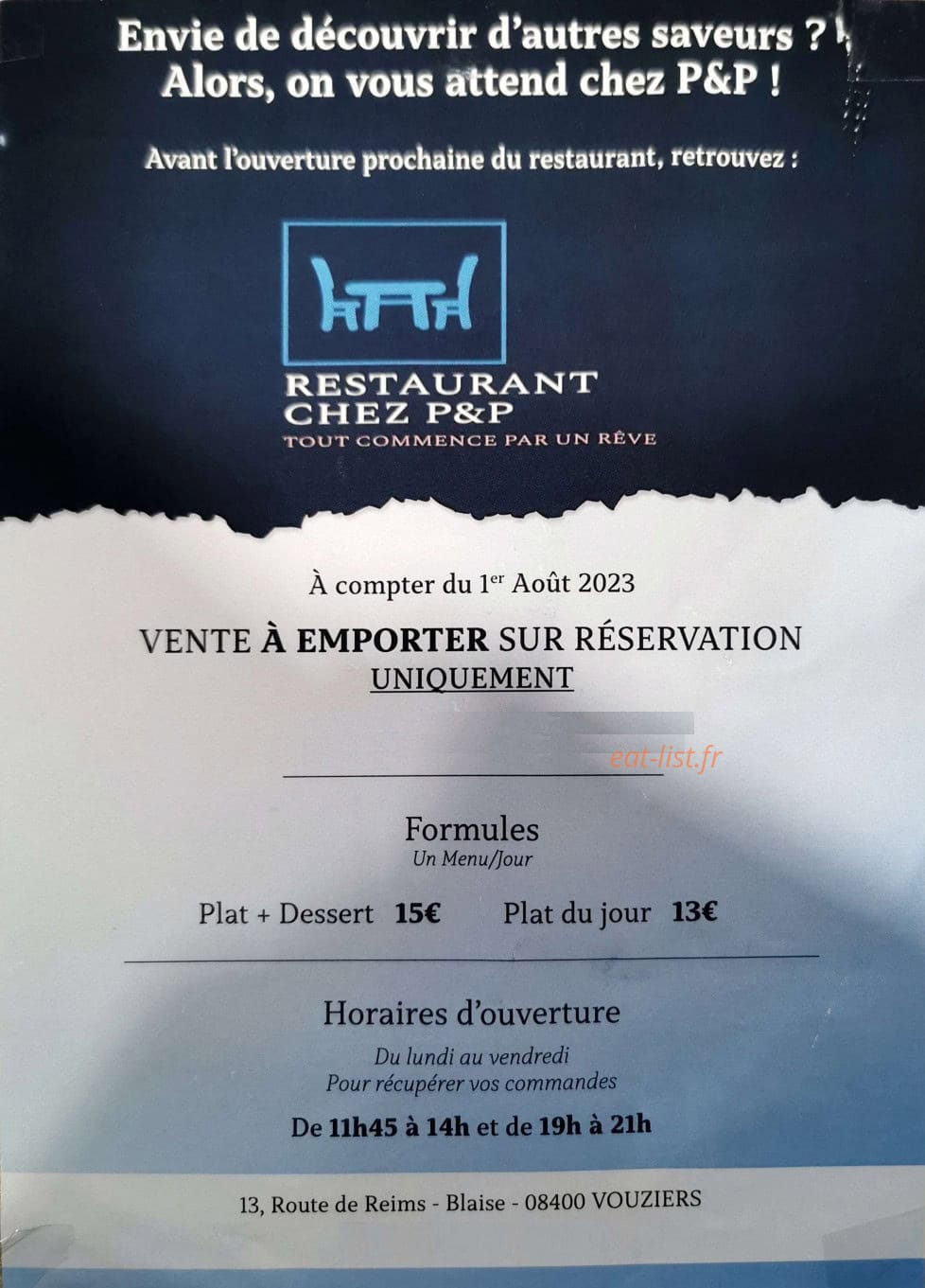 Chez P&P — carte page 1
