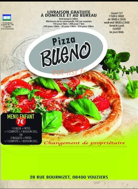 Pizza Bueno — carte page 1