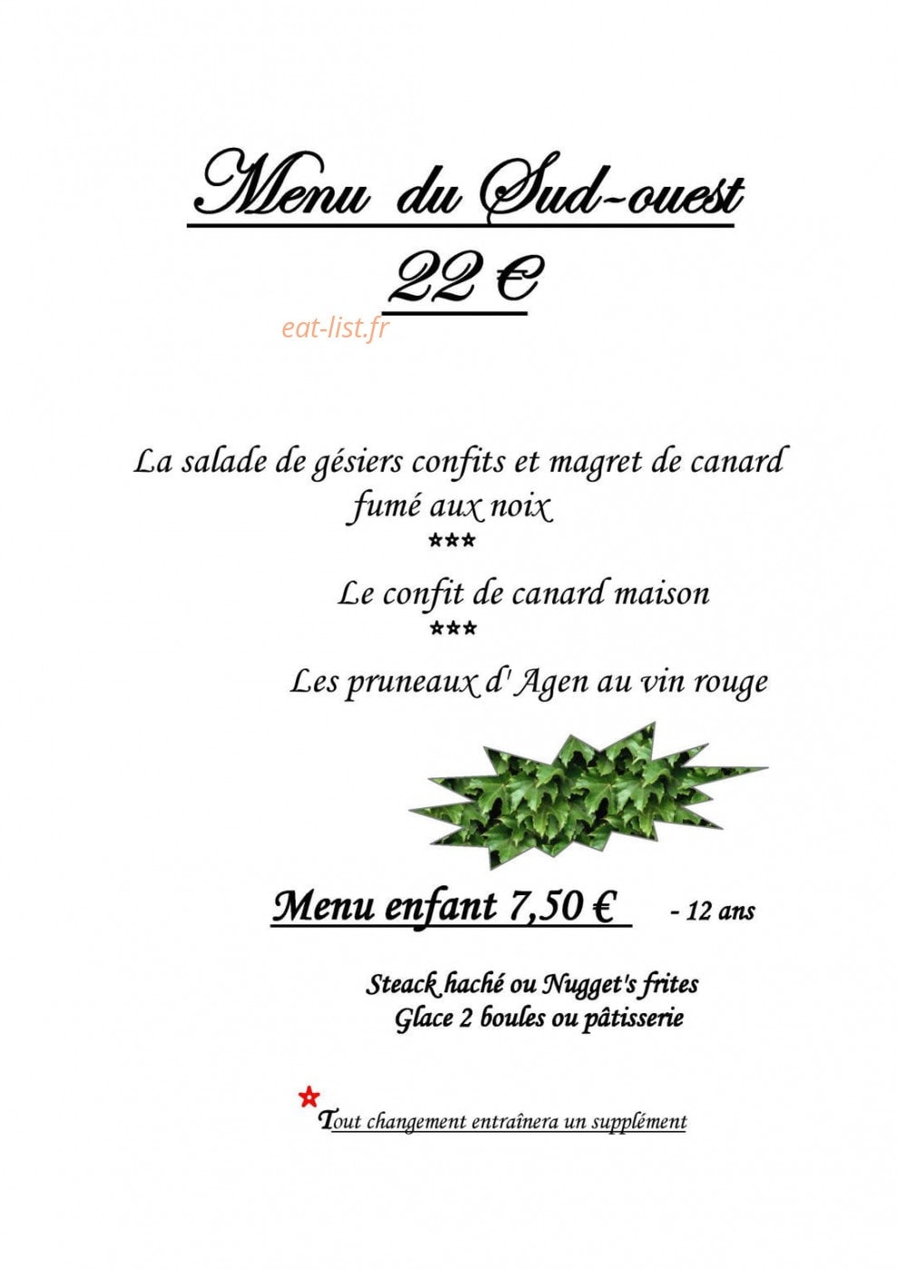 Saint Honoré — carte page 5