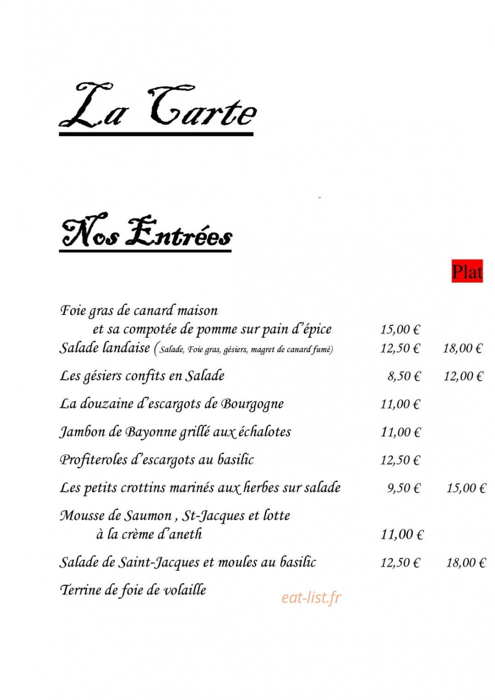 Saint Honoré — carte page 1
