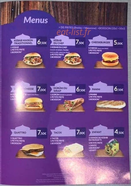 Restaurant Türquoise — carte page 4