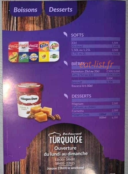 Restaurant Türquoise — carte page 6