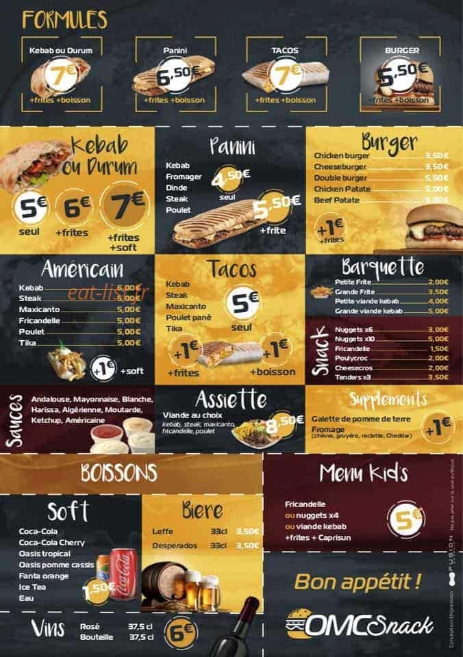 Omc Snack — carte page 2