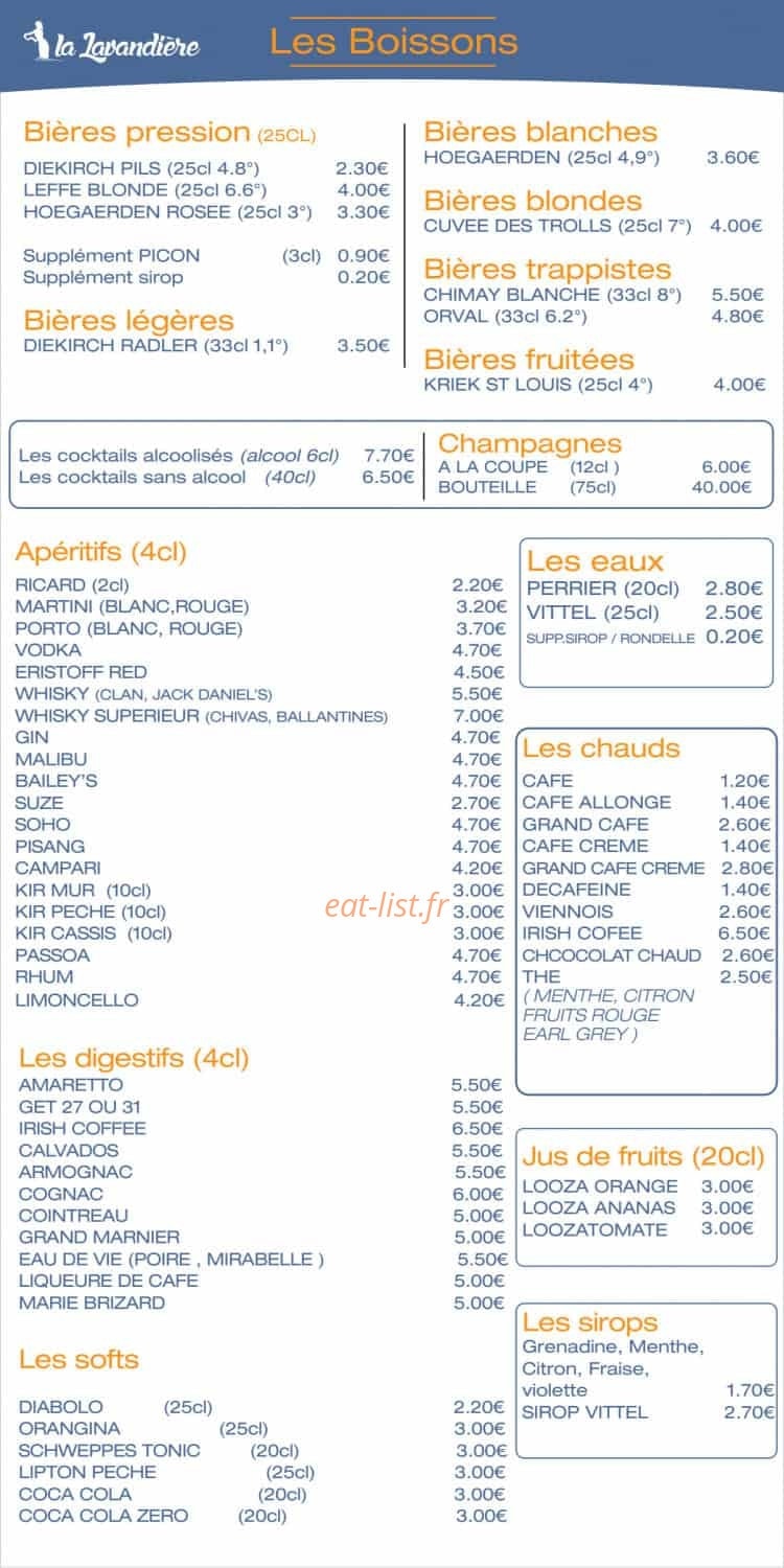 La Lavandière — carte page 2
