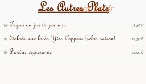 Auberge de l'abbaye — carte page 3