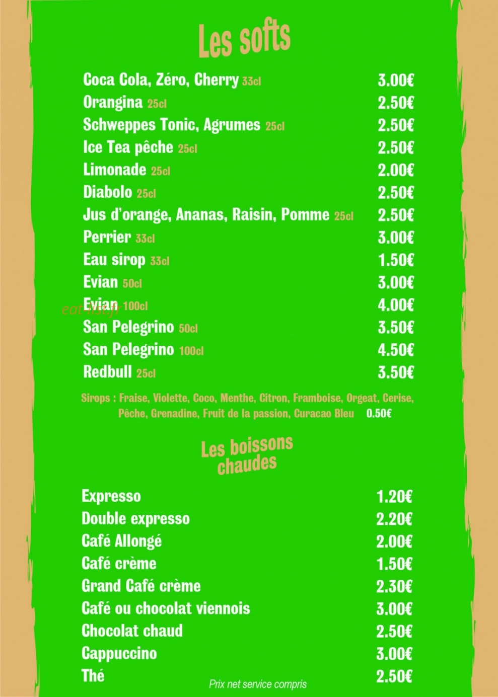 Chez Alex — carte page 8