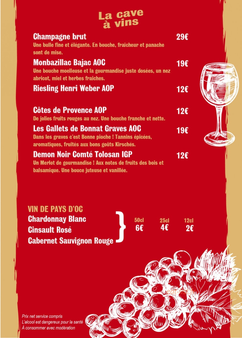Chez Alex — carte page 9