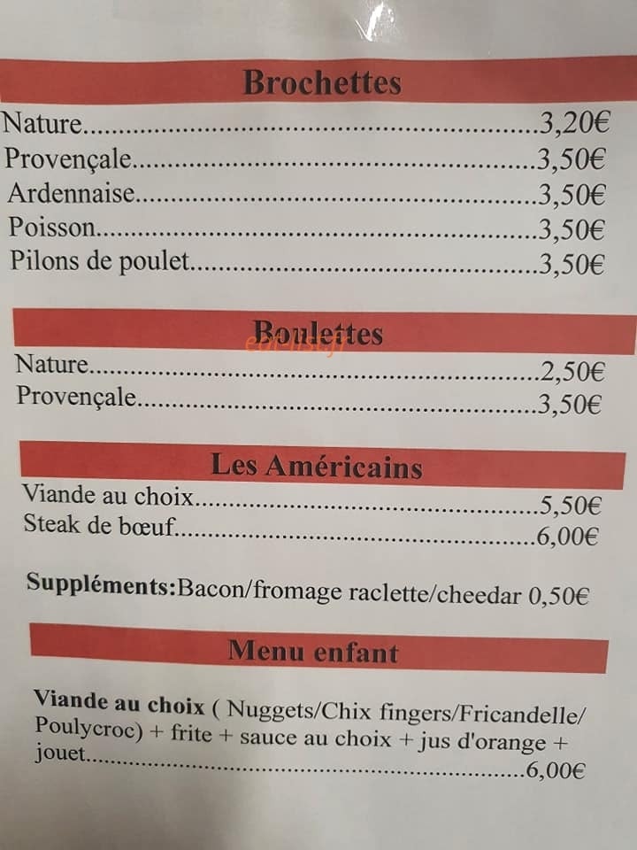 La frite Calcéenne — carte page 3