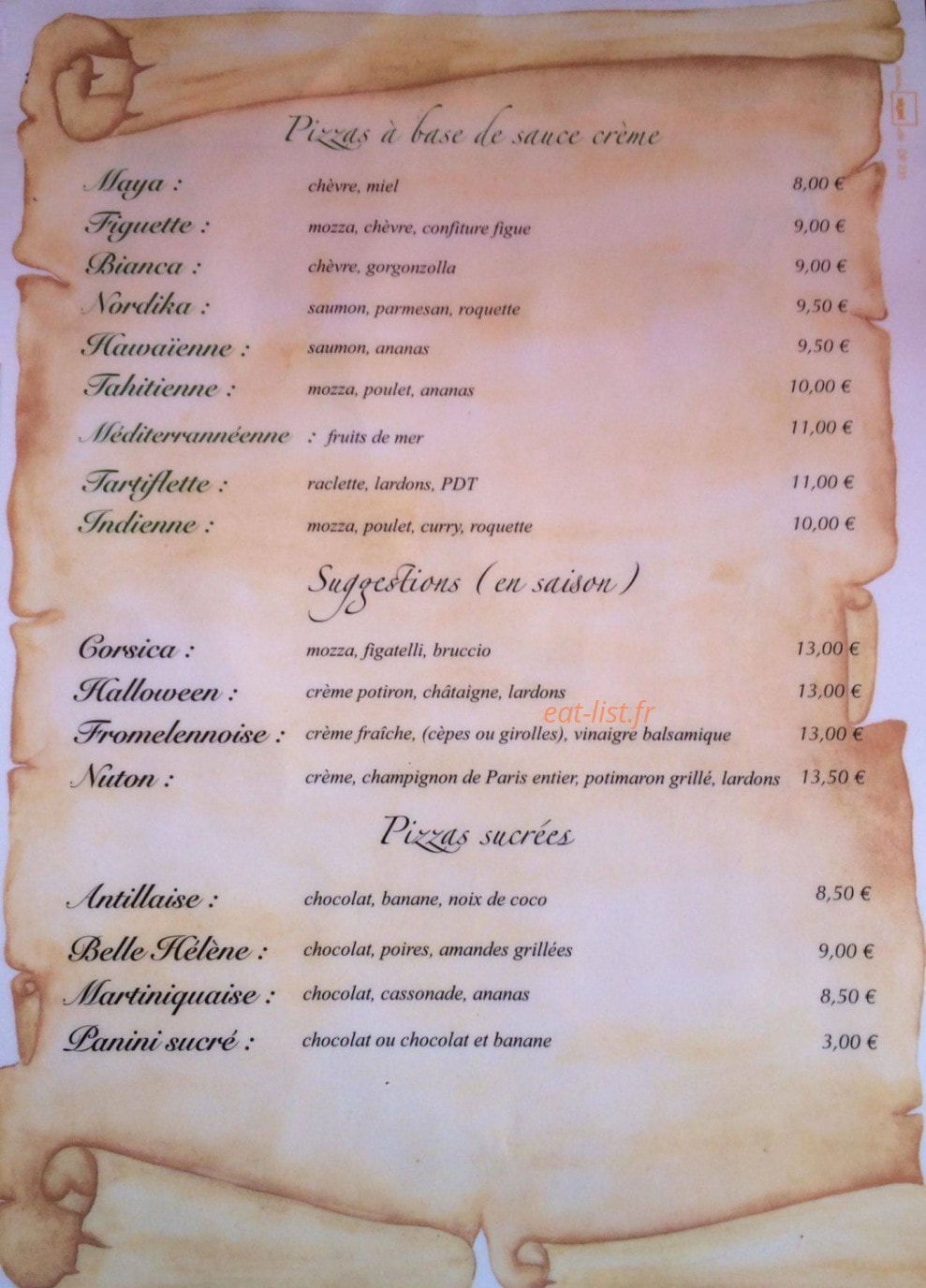 Pizzeria Matizo — carte page 2