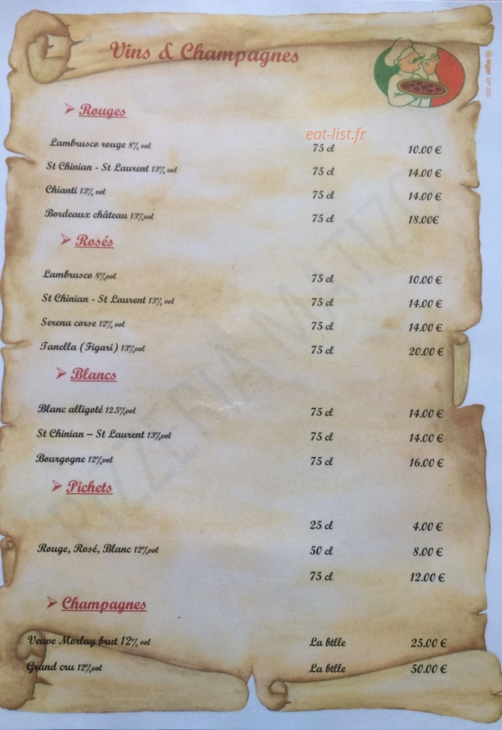 Pizzeria Matizo — carte page 5