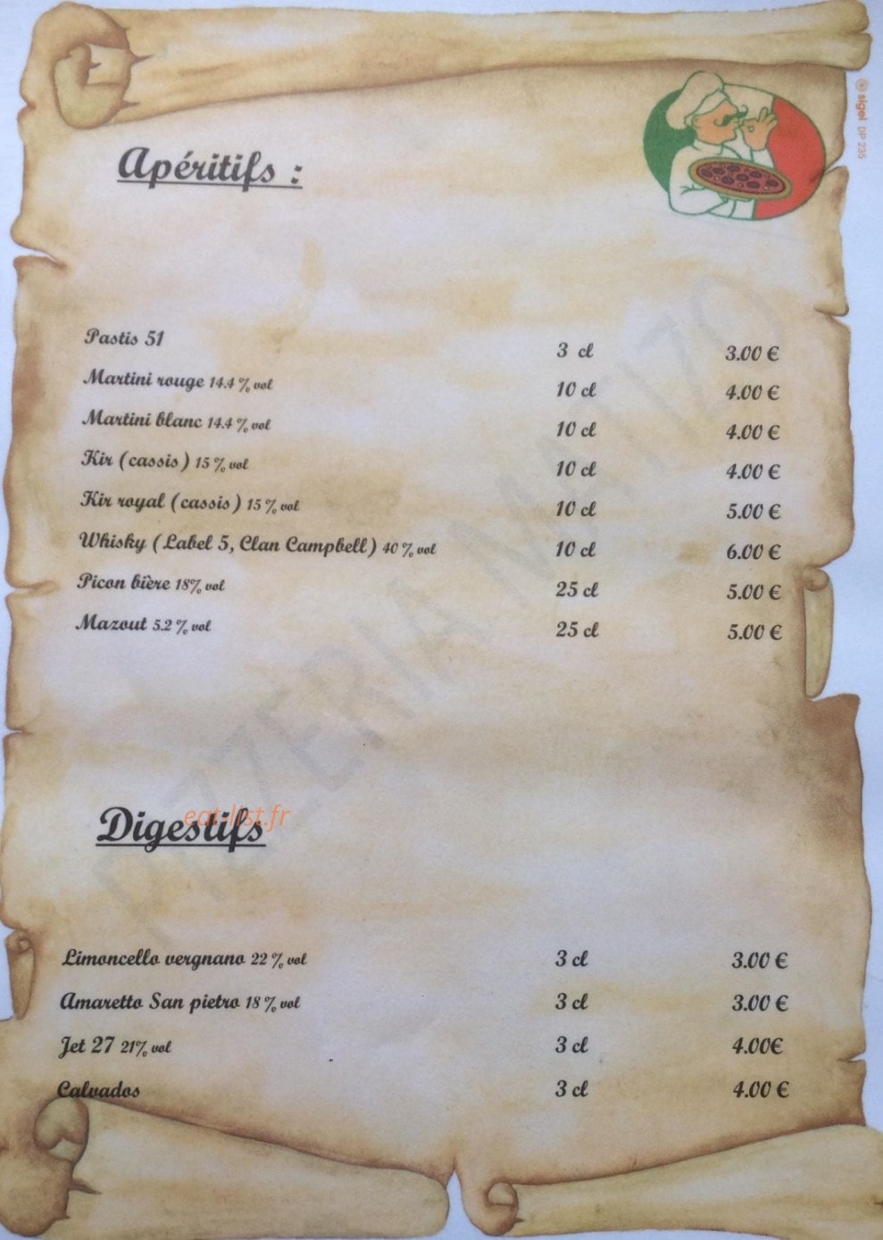 Pizzeria Matizo — carte page 6