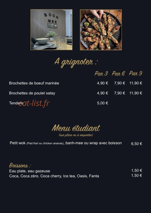 Boon mee — carte page 4