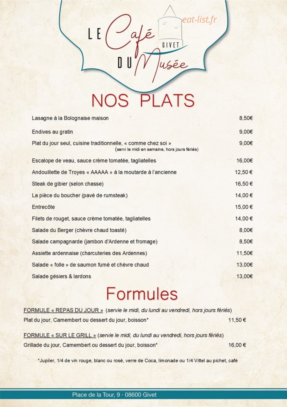 Café du Musée — carte page 1