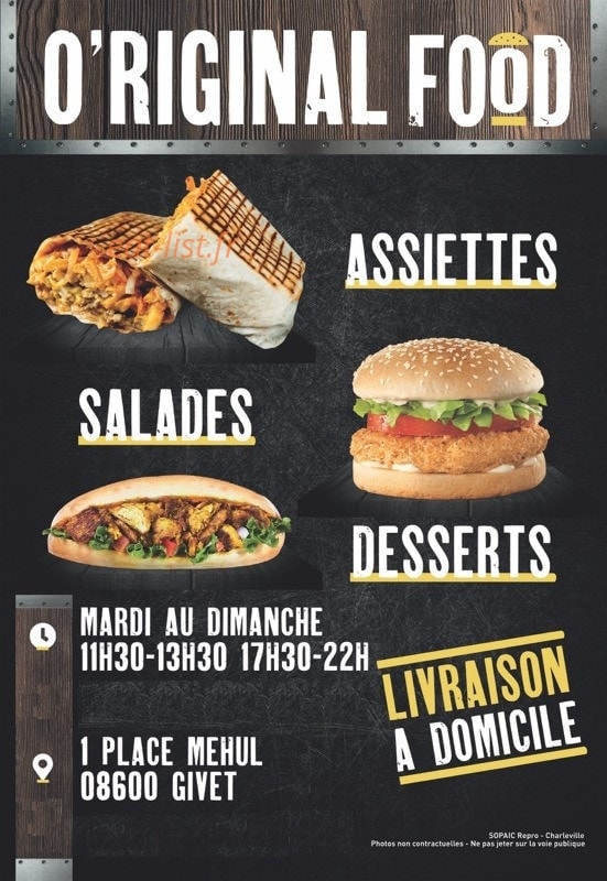 O'riginal Food — carte page 1