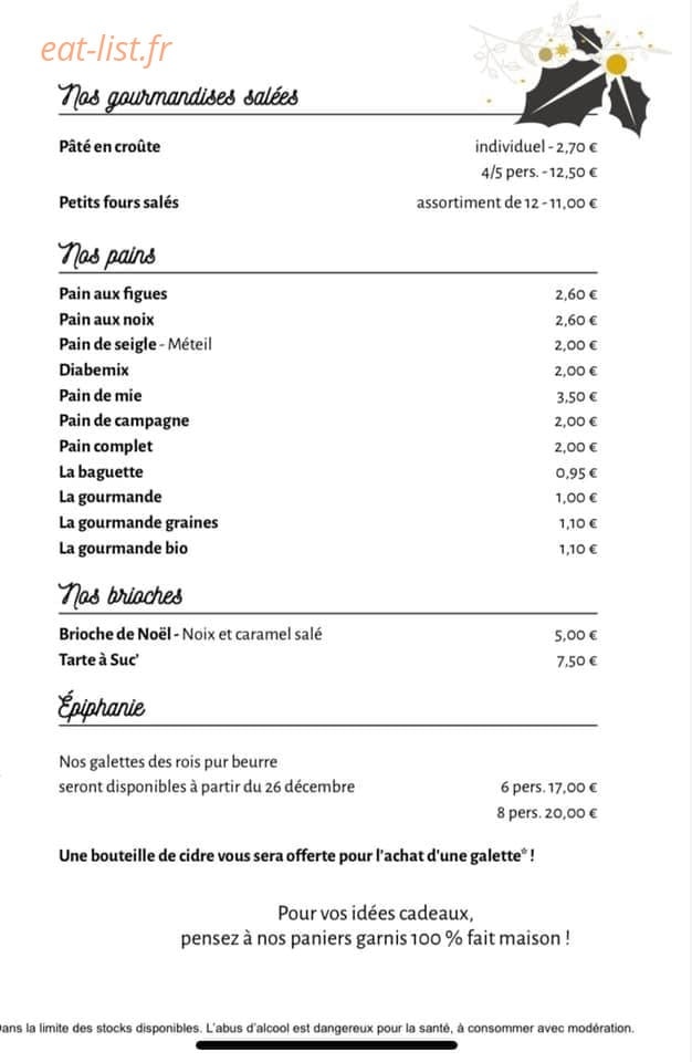 La halte gourmande — carte page 1