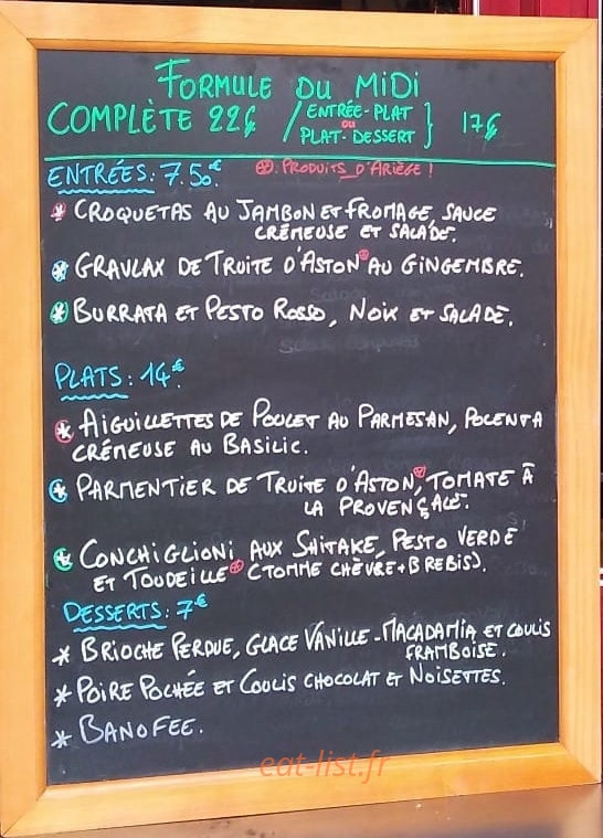 Brasserie de la Fourche — carte page 1