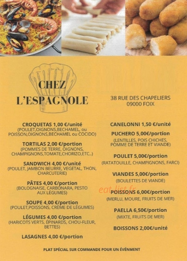 Chez l'espagnole — carte page 1