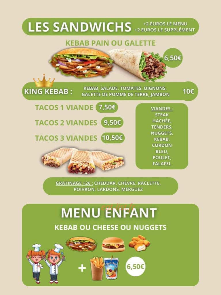 Hanane Délices — carte page 1