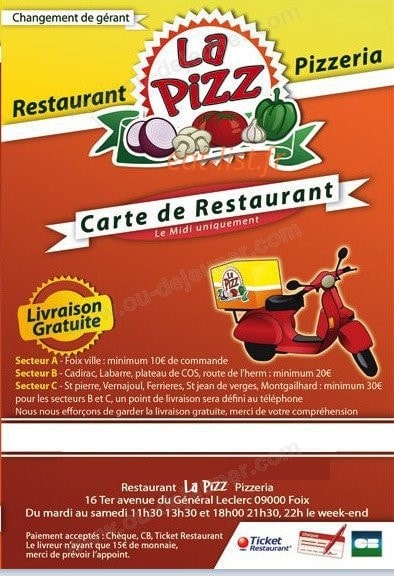 La pizz — carte page 1