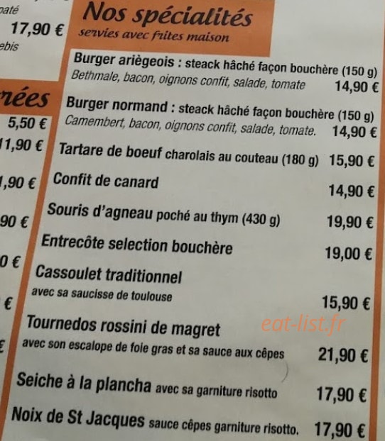 La Taverne — carte page 2