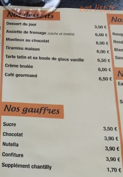 La Taverne — carte page 3
