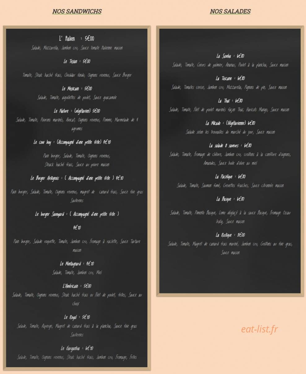 Ô saveurs — carte page 2