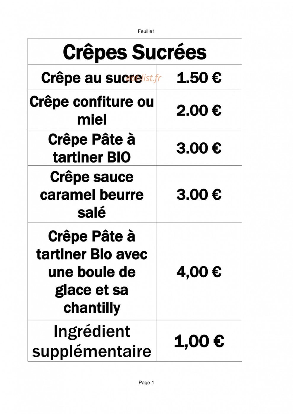 Papicrêp — carte page 1