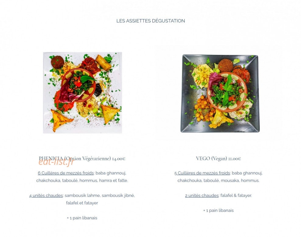 Saveurs du Liban — carte page 4