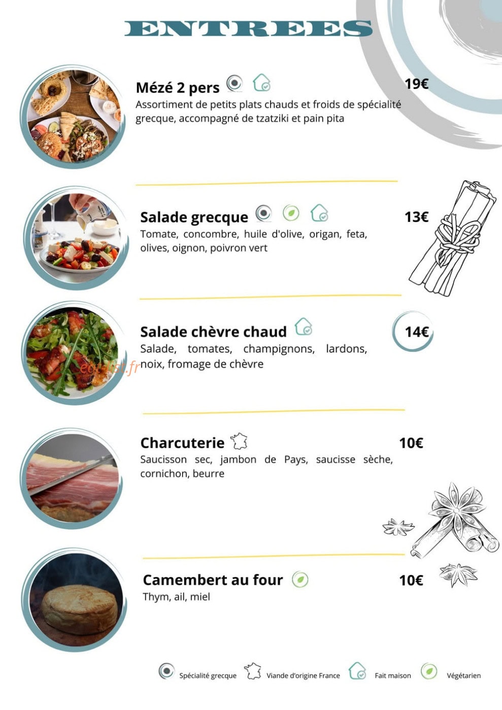 Saveurs Méditerranée — carte page 1
