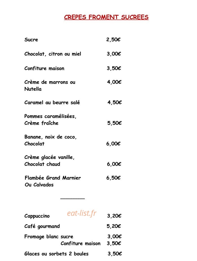 Au Coude Fou — carte page 4