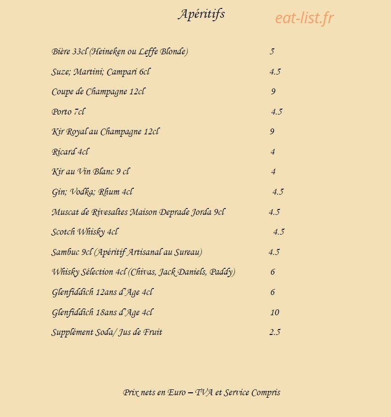 Au Gré des Saisons — carte page 2
