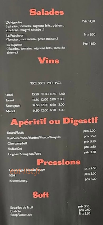 Brasserie Café de la poste — carte page 3