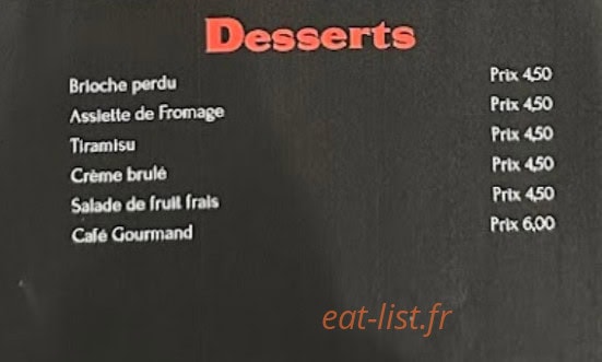 Brasserie Café de la poste — carte page 4