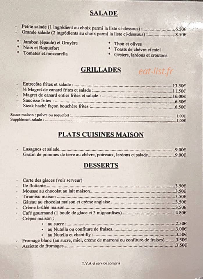 Café de La Halle — carte page 3