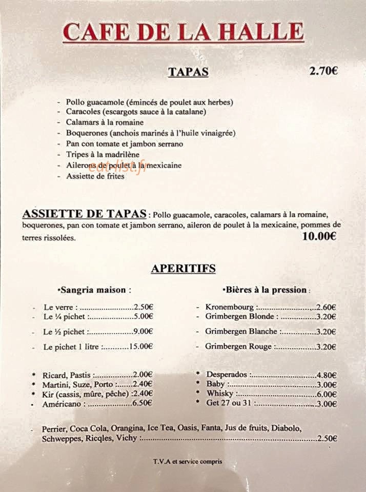 Café de La Halle — carte page 2