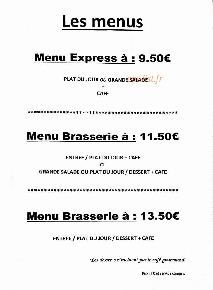 Café de La Halle — carte page 1