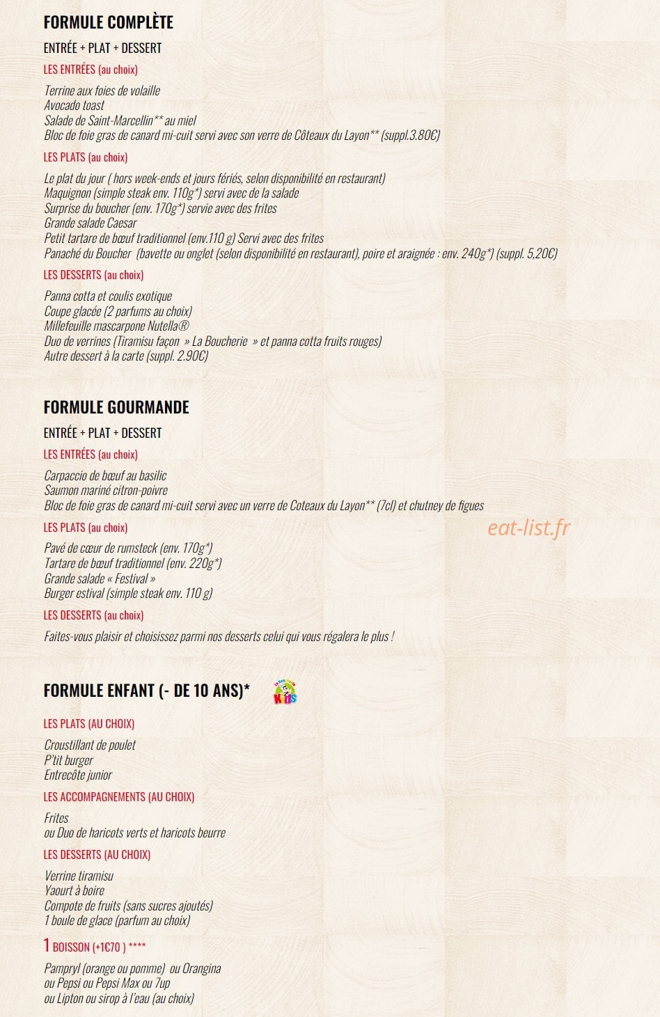 La Boucherie — carte page 10