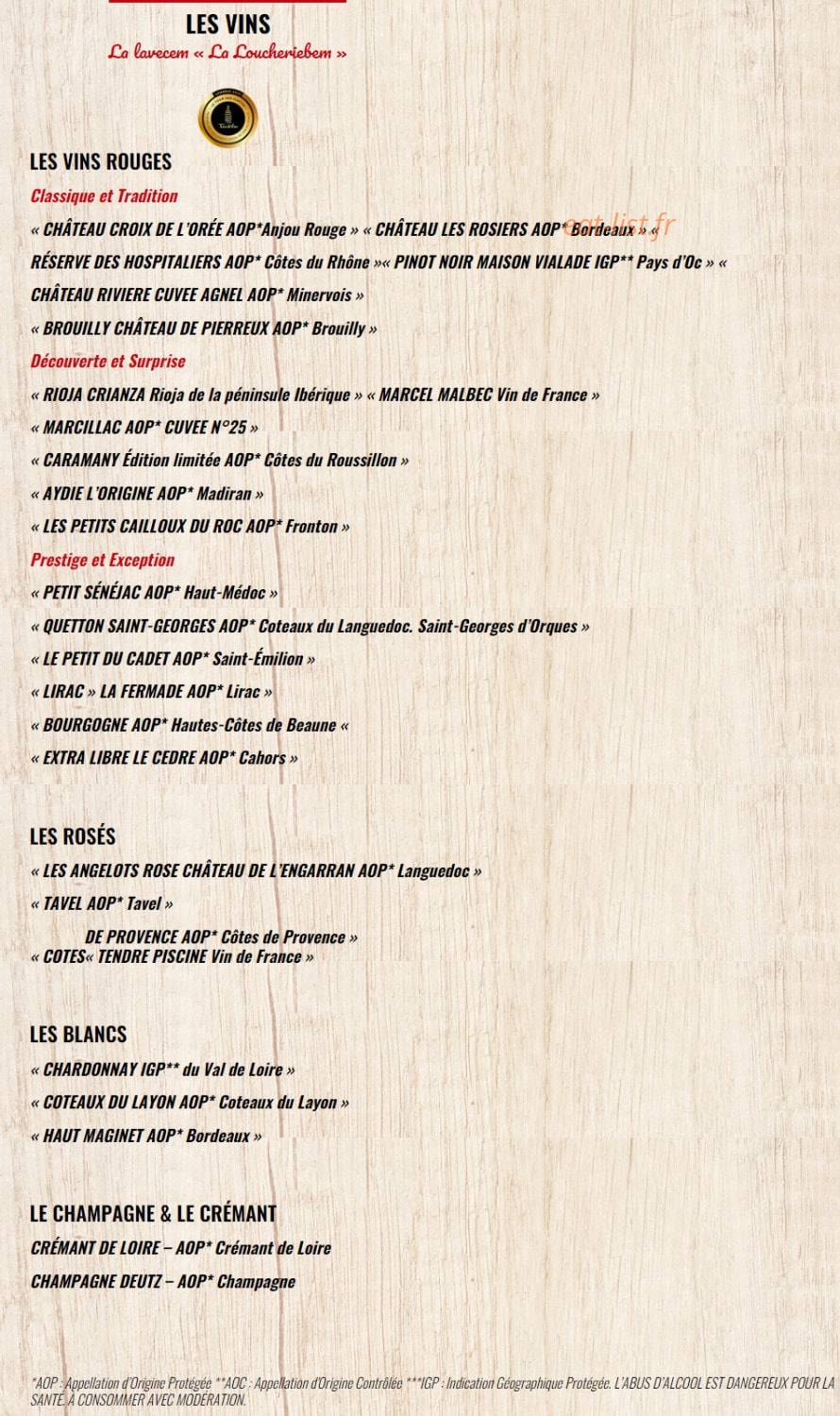 La Boucherie — carte page 8