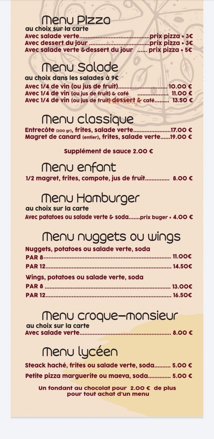 Laëtitia Pizzas — carte page 4
