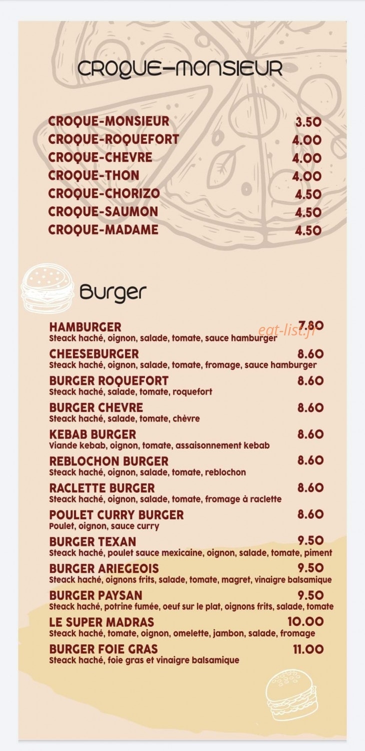 Laëtitia Pizzas — carte page 3