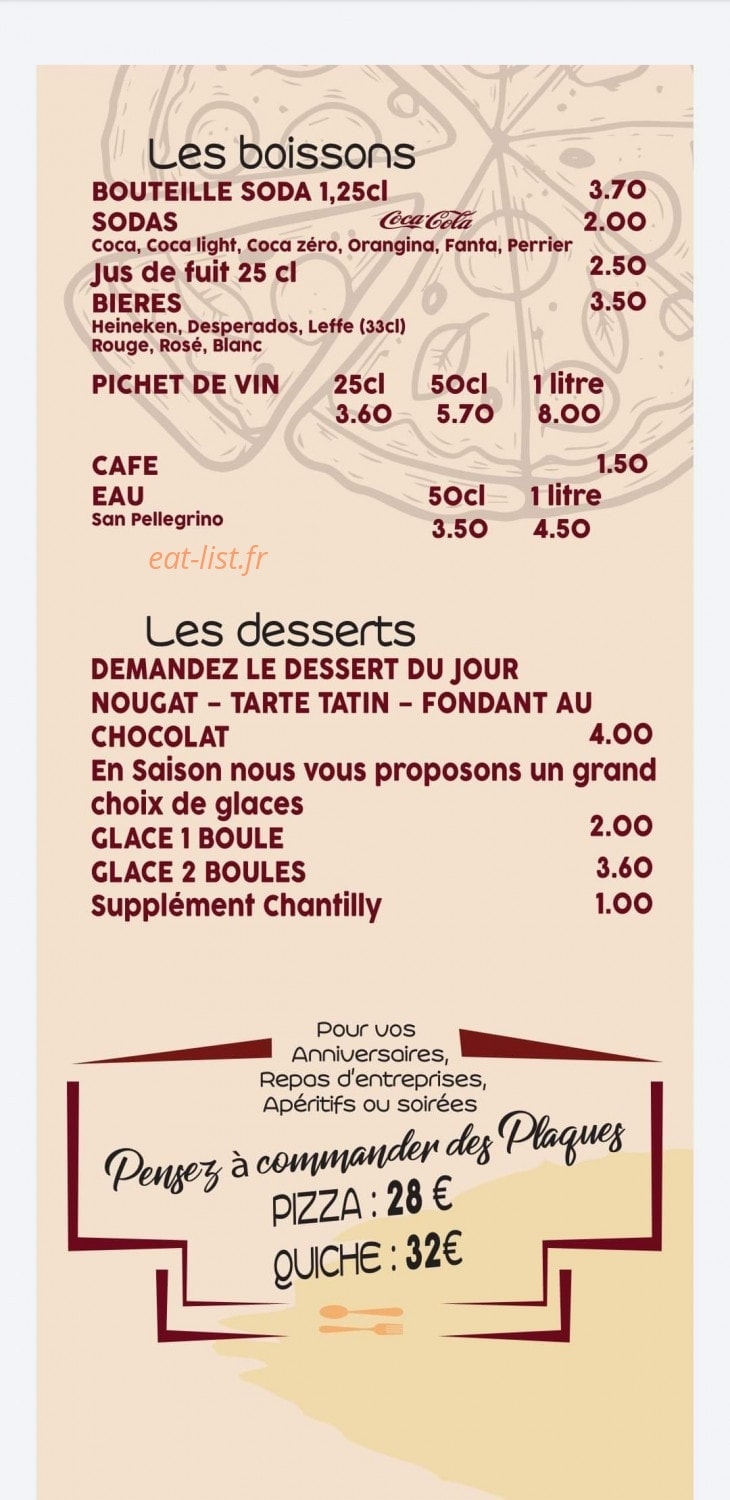 Laëtitia Pizzas — carte page 5