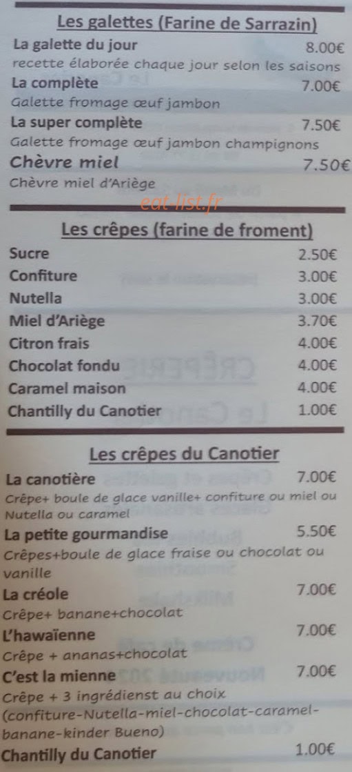 Le Canotier — carte page 2