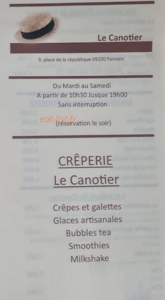 Le Canotier — carte page 1