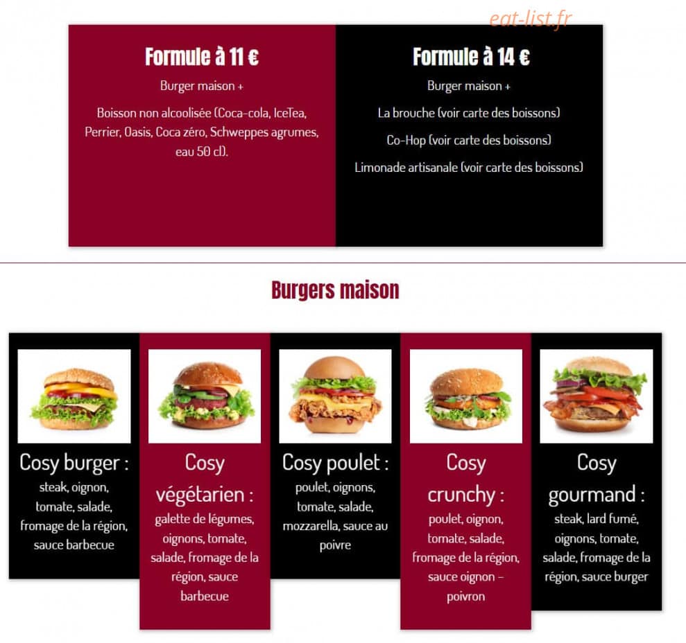 Le Cosy Ariegeois — carte page 1