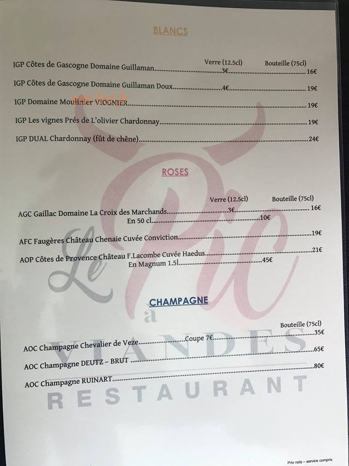 Le Pic a Viandes — carte page 7