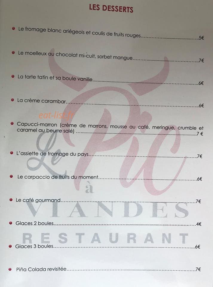 Le Pic a Viandes — carte page 3