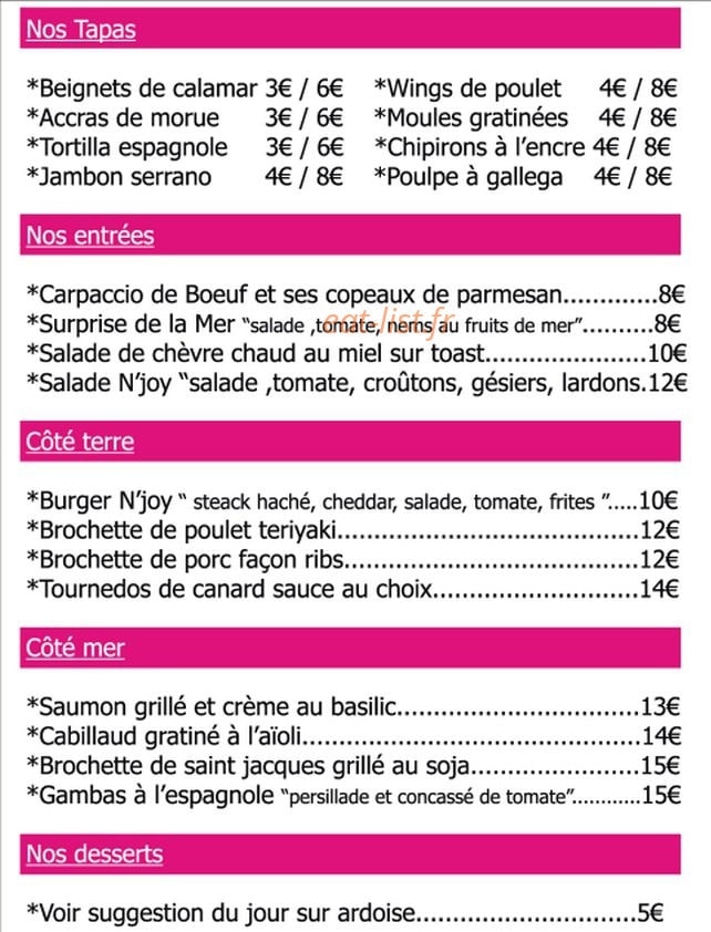 N'joy — carte page 2
