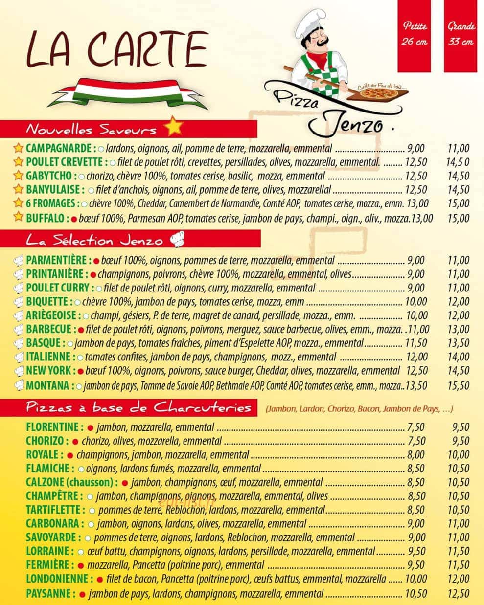 Pizza Jenzo — carte page 2