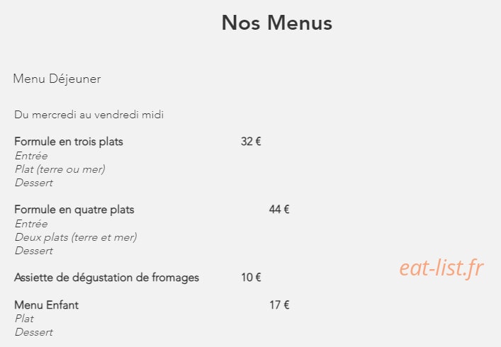Restaurant Bassas — carte page 1
