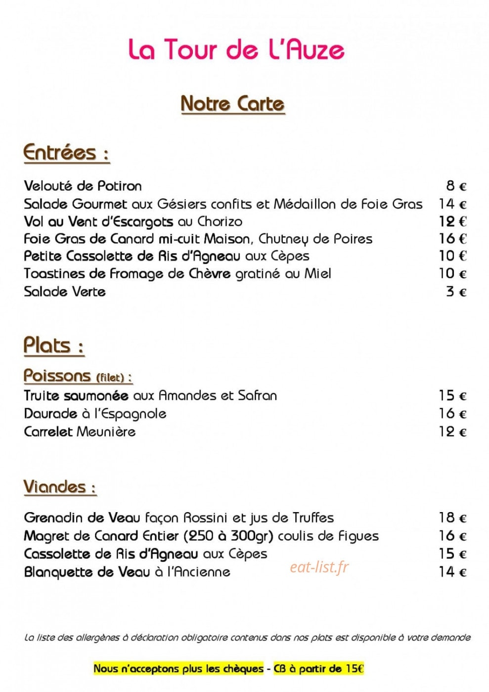 La Tour de l'Auze — carte page 1
